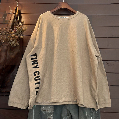 春秋长袖T恤胖子宽松大码女装棉