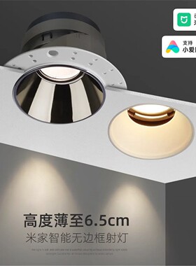 超薄无边框射灯嵌入式防眩光批灰隐藏预埋led筒灯 家用客厅无主灯