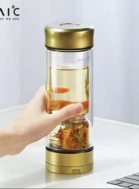 TAIC太可纯钛茶水分离泡茶杯车载杯子双层高硼硅隔热玻璃高档便携
