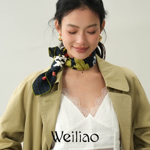 Weiliao新品 原创春日写生簿系列丝巾中方巾真丝围巾春季女