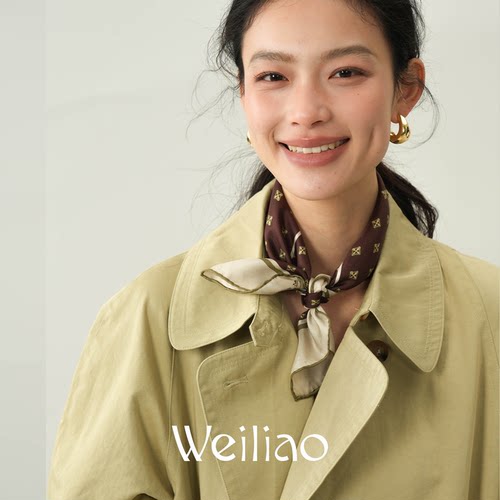 Weiliao原创流金拾光真丝小方巾