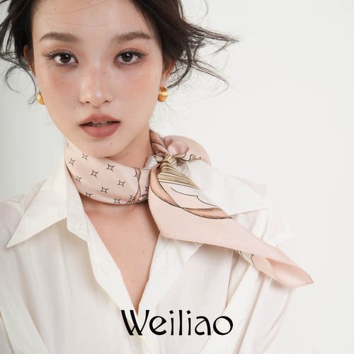 Weiliao复古丝巾原创重磅桑蚕丝