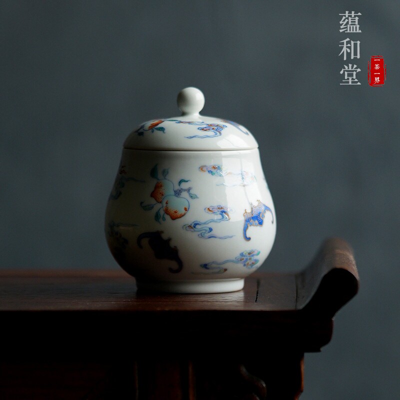 蕴和堂斗彩云福茶叶罐