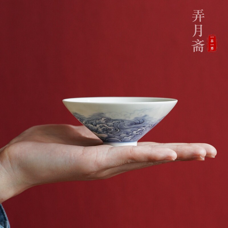 弄月斋青花瓷器手工五龙