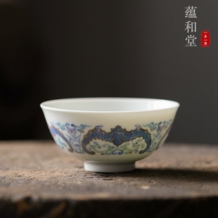 蕴和堂斗彩福寿碗杯