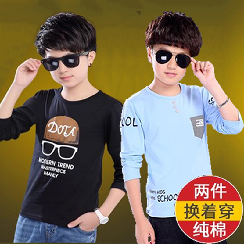 春秋长袖打底中大童男孩卡通t恤