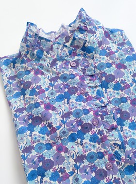 Warm Buds 纯棉花边领长袖衬衫Liberty2024新款衬衫