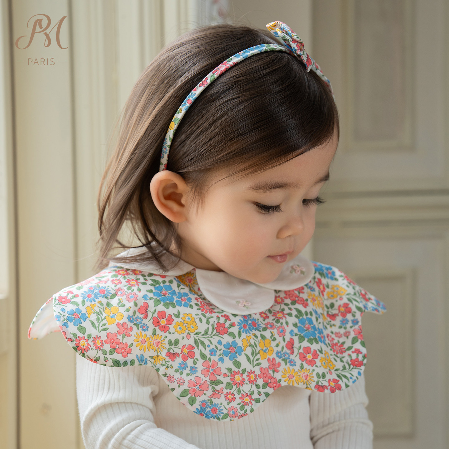 Petite Marguerite小雏菊婴童&middot;利伯缇花瓣领粉色口水巾