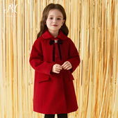 红色花边呢大衣 ·秋冬百搭简约时尚 Petite Marguerite小雏菊童装