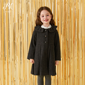 Petite ·灰色荷叶领呢大衣 Marguerite小雏菊童装
