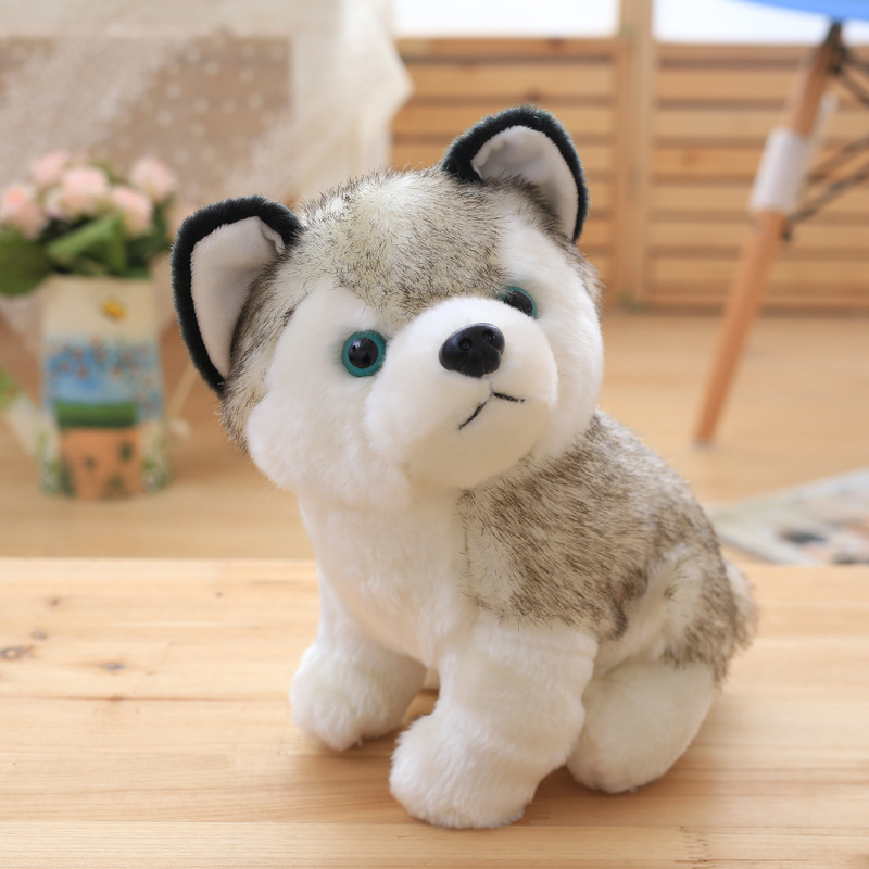 仿真可爱宝宝哈士奇毛绒玩具公仔