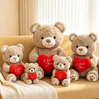 I Love You! Red heart teddy dolls, soft plush bear couple bears, heart-shaped bear dolls as gifts thumbnail 5