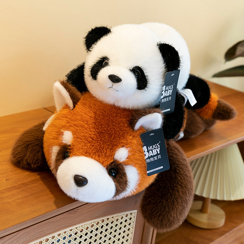 抱抱宝贝趴趴熊猫玩偶趴趴浣熊毛绒玩具仿真熊猫公仔儿童睡觉抱枕