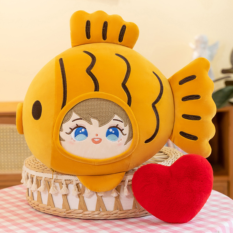 创意鲷鱼烧靠垫棉花娃娃公仔毛绒玩具可爱女孩子沙发ins系