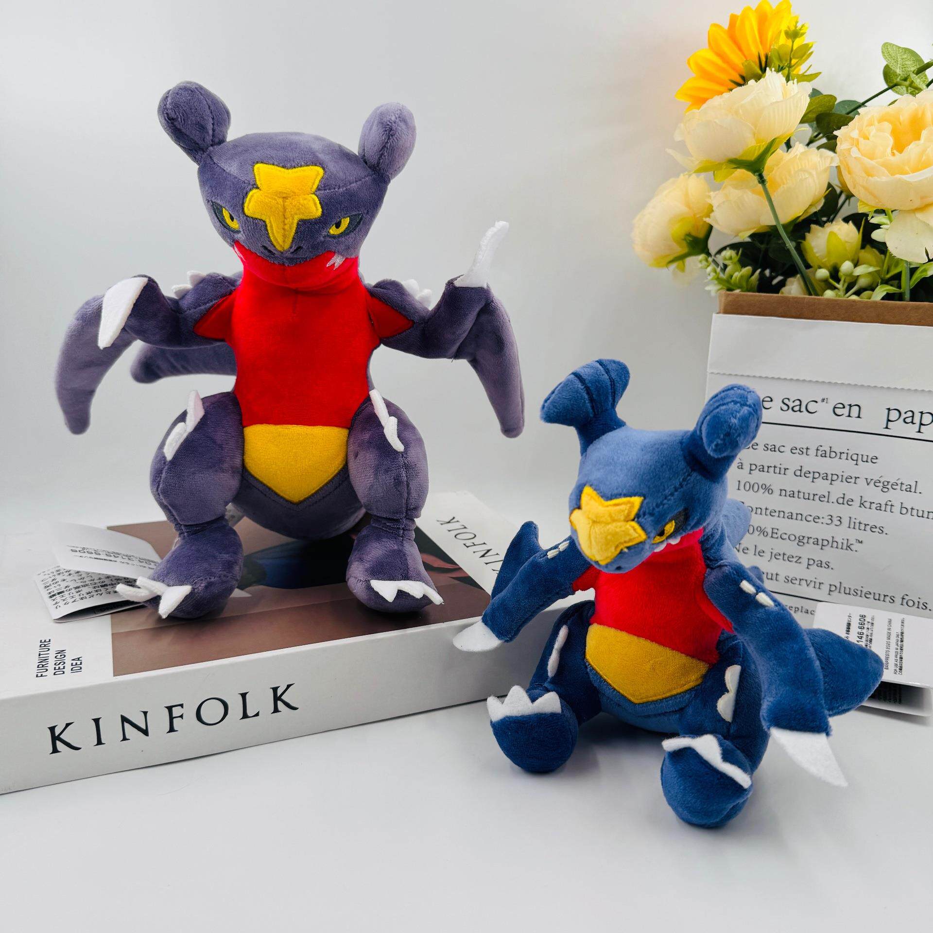 新款fit小号烈咬陆鲨组合双髻鲨地龙garchomp plush怪兽毛绒玩具