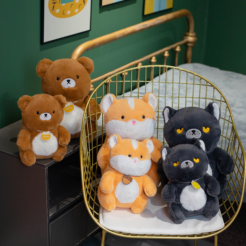 可爱小熊抱枕公仔毛绒玩具小只可爱娃娃睡觉儿童玩偶生日礼物