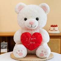 I Love You! Red heart teddy dolls, soft plush bear couple bears, heart-shaped bear dolls as gifts thumbnail 3