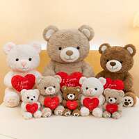 I Love You! Red heart teddy dolls, soft plush bear couple bears, heart-shaped bear dolls as gifts thumbnail 7