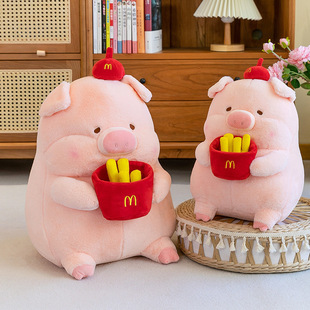 薯条露露猪小猪公仔毛绒玩具女生安抚布娃娃可爱猪猪玩偶儿童娃娃