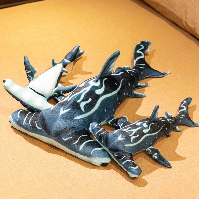 网红新品真海洋动物锤头鲨毛绒公仔卡通鱼类抱枕海洋馆纪念品