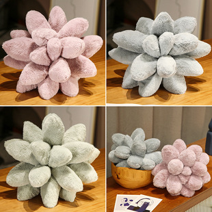跨境网红Succulent pillow兔毛多肉植物肉肉毛绒玩具公仔抱枕摆件