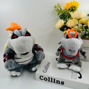 马里奥骨头火龙BB二世小子大号灰色库巴火龙毛绒公仔玩偶玩具