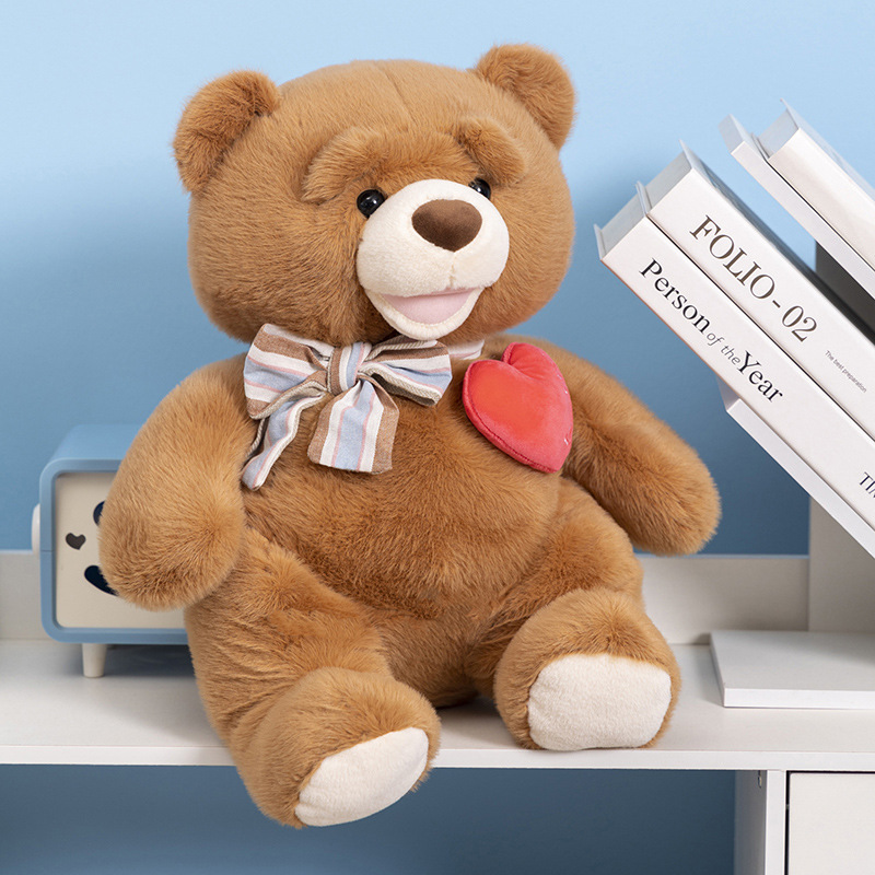 新款压床娃娃心动熊毛绒玩具情侣熊创意玩偶送女友礼物浪漫抱心熊
