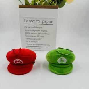 8cm挂件玛丽马里奥恰奇帽挂彩色红绿帽子毛绒公仔玩偶