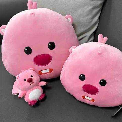 韩国ZanmangLoopy粉色海狸露比毛绒抱枕公仔娃娃靠枕可爱女生礼物