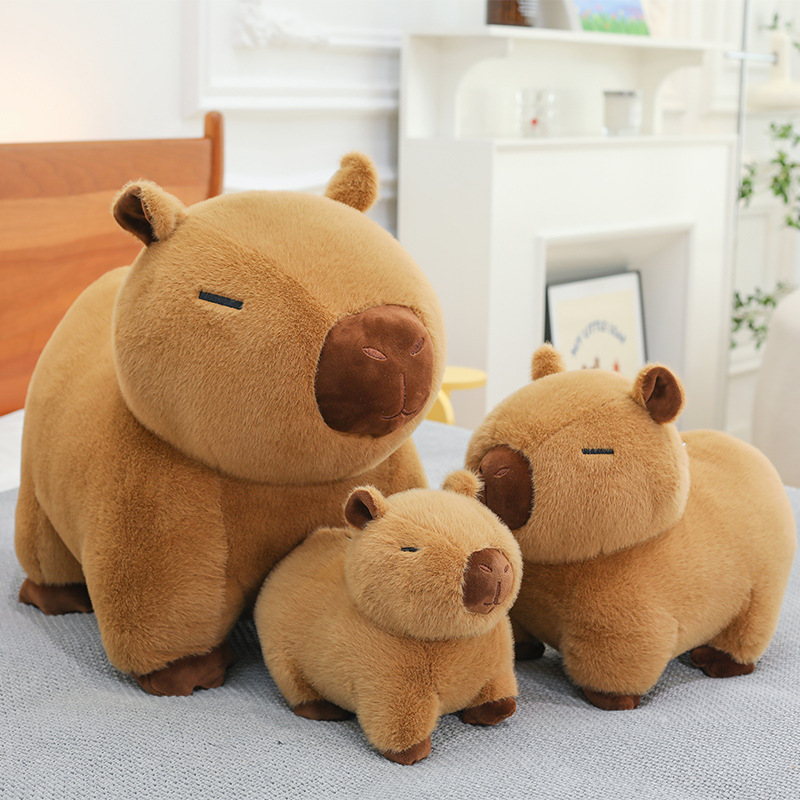 卡皮巴拉玩偶网红水豚娃娃公仔抱枕可爱站版毛绒玩具女孩网红爆款