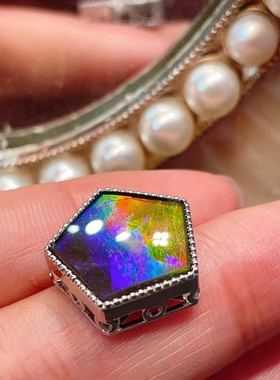 天然加拿大斑彩石手链吊坠两用款