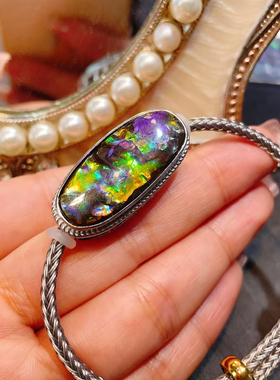 天然加拿大斑彩石手链吊坠两用款