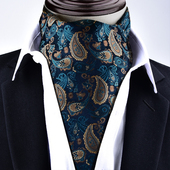 围脖衬衫 西装 领口巾保暖 领巾穿搭围巾阿斯科特复古花英伦时尚 男士