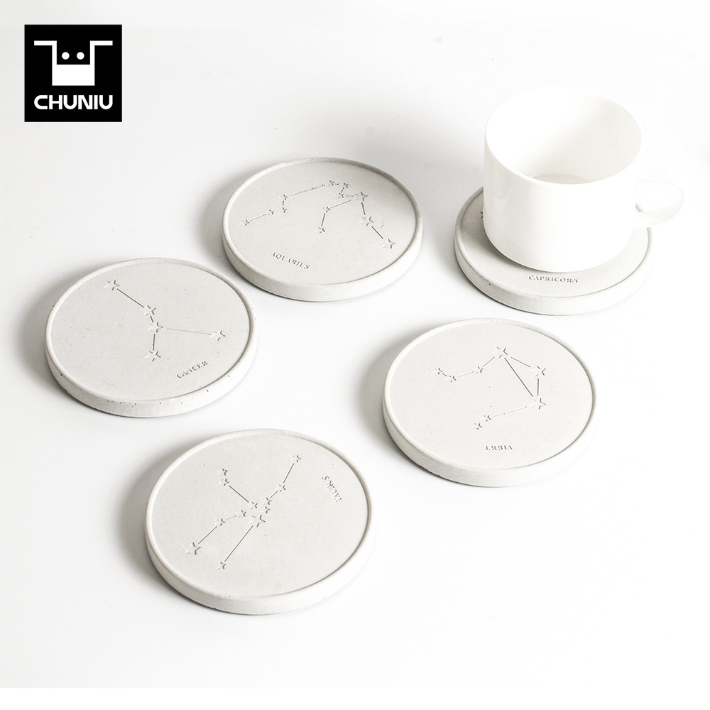 Early Cattle Fair faced concrete circular cement constellation Coaster ins jewelry Simplicity originality Exhibition Northern Europe Decorationin the Tableware , Cup/Cups/Kettle , Coaster  category - from Buy2taobao.com to provide professional Taobao agent buy service