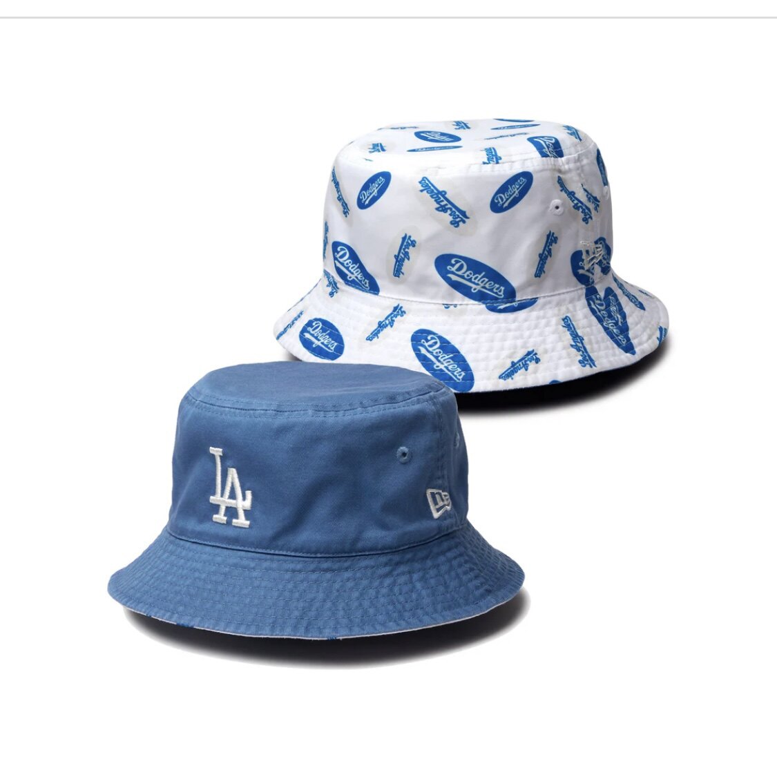 New Era/纽亦华 MLB 洛杉矶道奇队 双面戴 渔夫帽子 盆帽走边帽 - 实物图