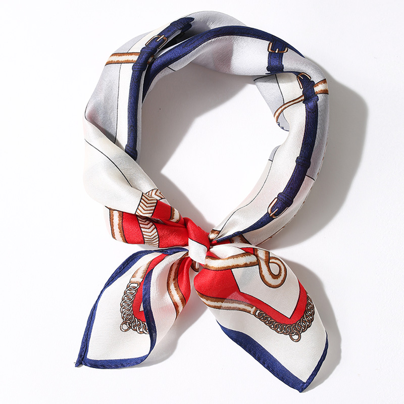 真丝小方巾丝巾女百搭100%桑蚕丝韩版韩国春秋季空姐装饰职业领巾