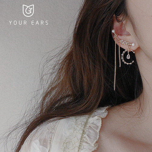 YOUR EARS原创设计高级小众一体式法式耳骨夹月亮蚊香盘耳夹气质
