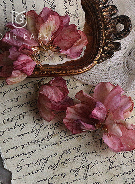 YOUR EARS原创手作仿真花夏花朵甜美气质夸张耳饰蚊香盘耳夹