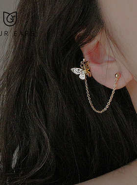 YOUR EARS原创手作蝴蝶简约款耳骨夹无需耳洞小众仙气耳夹