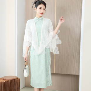 2025新款夏季薄款披肩外搭旗袍专用外套配裙防晒开衫外披文艺超仙