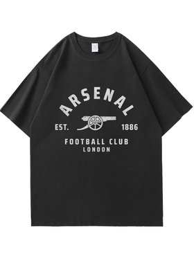 枪迷Arsenal阿森纳短袖t恤男夏季2025新款纯棉宽松青少年学生半袖