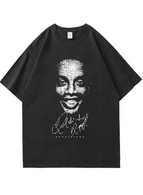 巴西名宿小罗Ronaldinho罗纳尔迪尼奥T恤男短袖2025新款纯棉半袖