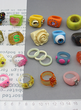 女亚克力欧美个性戒指