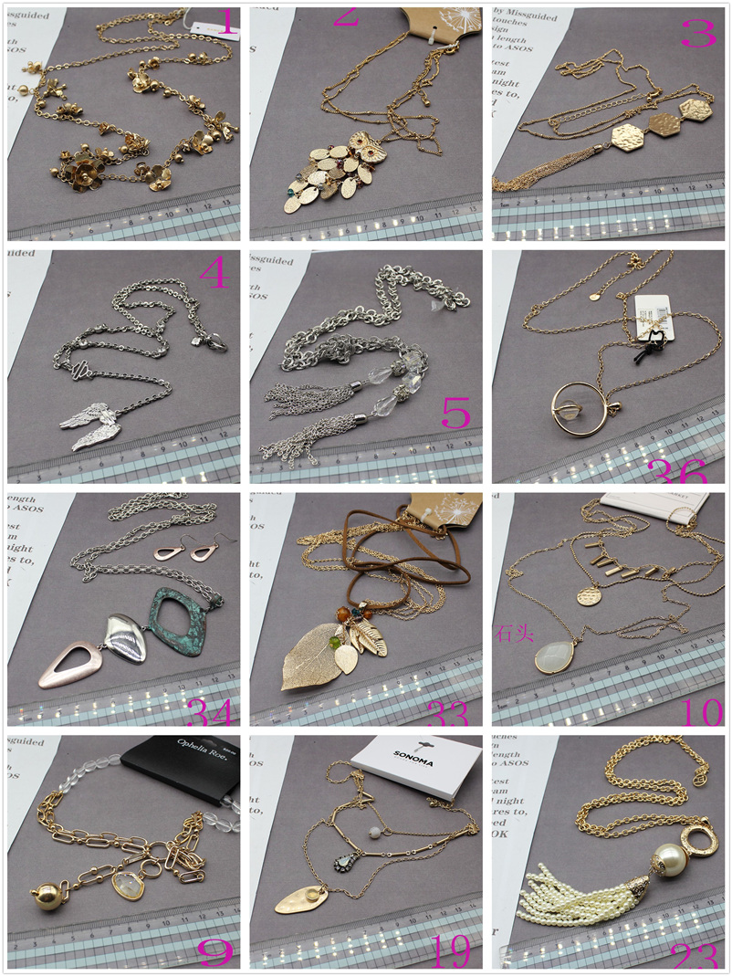 长款欧美y复古毛衣链金属