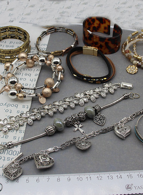 欧美个性手链手镯金属钻