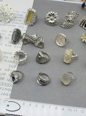 欧美个性钻金属风戒指