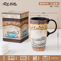 Aiwu Green large-capacity ceramic mug with lid, coffee cup, home, Teachers' Day drinking water gift box, greeting card thumbnail 5
