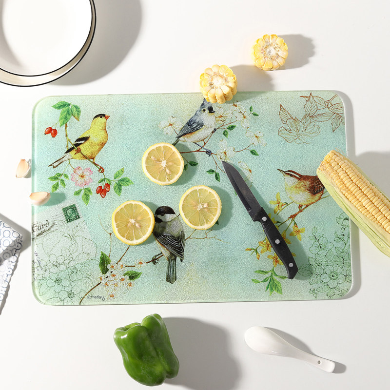 爱屋格林美式高档高颜值钢化玻璃砧板防霉大号家用水果辅食切菜板