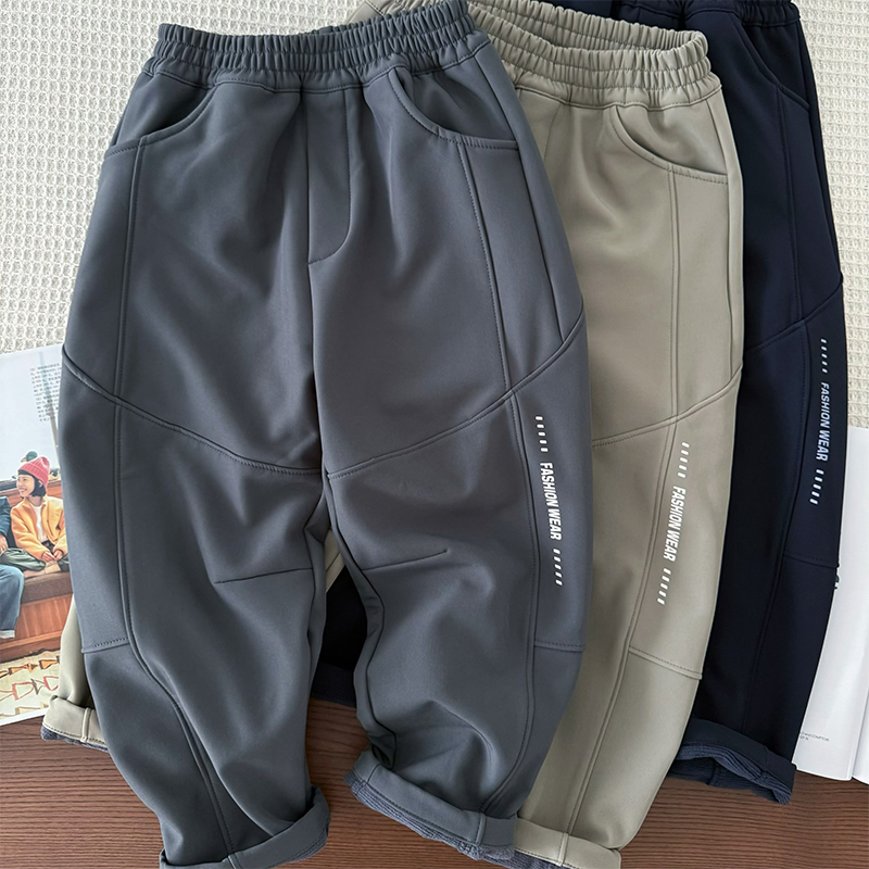 男童加绒休闲裤保暖摇粒绒软壳裤