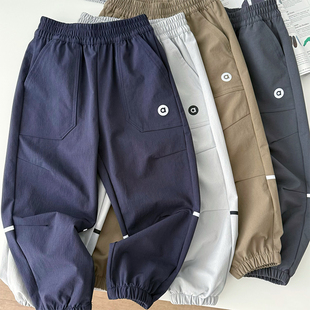 运动裤 柔软弹力 男童户外休闲长裤 中大童百搭时尚 男孩防风束脚裤